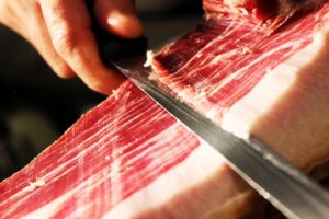 Corte de jamón ibérico